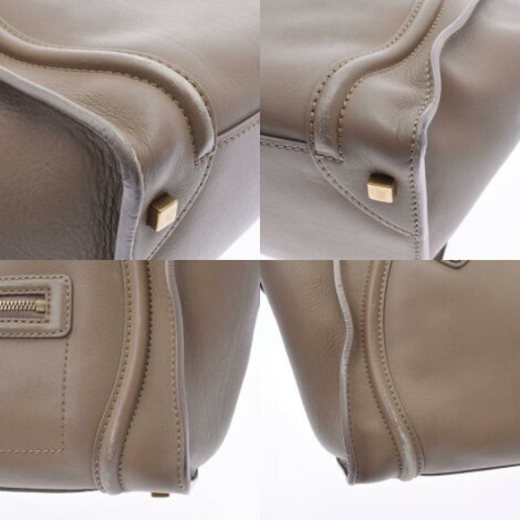 CELINE Luggage Mini Shopper Beige Calf Handbag - Picture 8 of 12